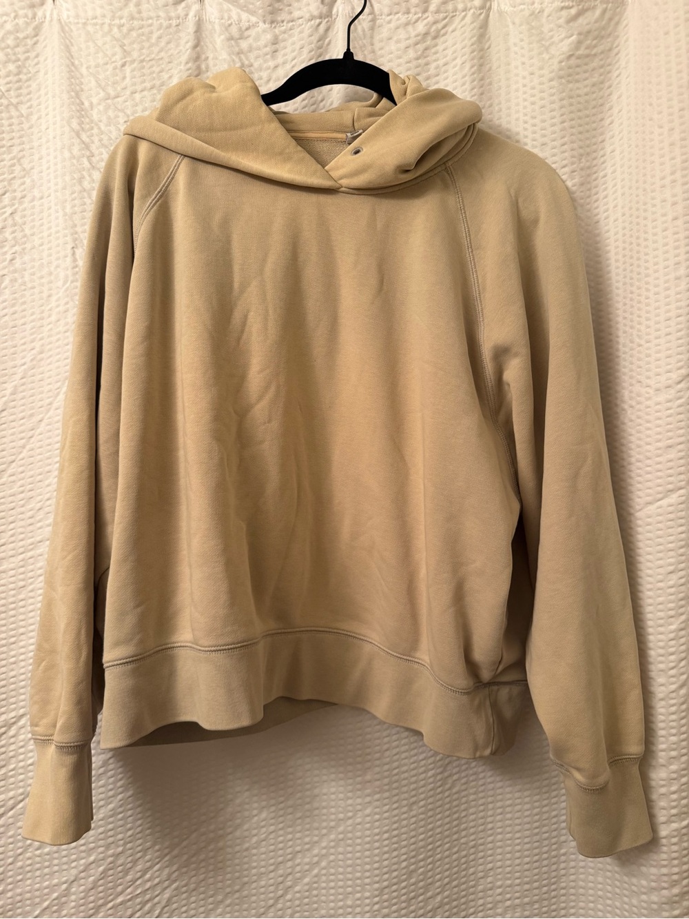 Uniqlo Boxy Loose Short Sweatshirt Hoodie Sz XL Off White Beige Pullover